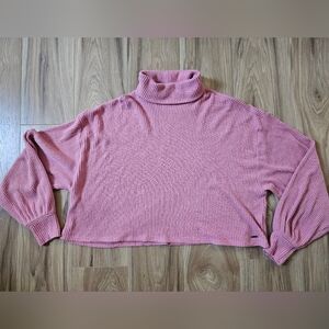 Hollister Cozy Pink Ribbed Turtleneck Sweater